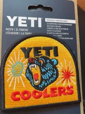 Yeti Yellow Patch with Black & Red Roaring Bear